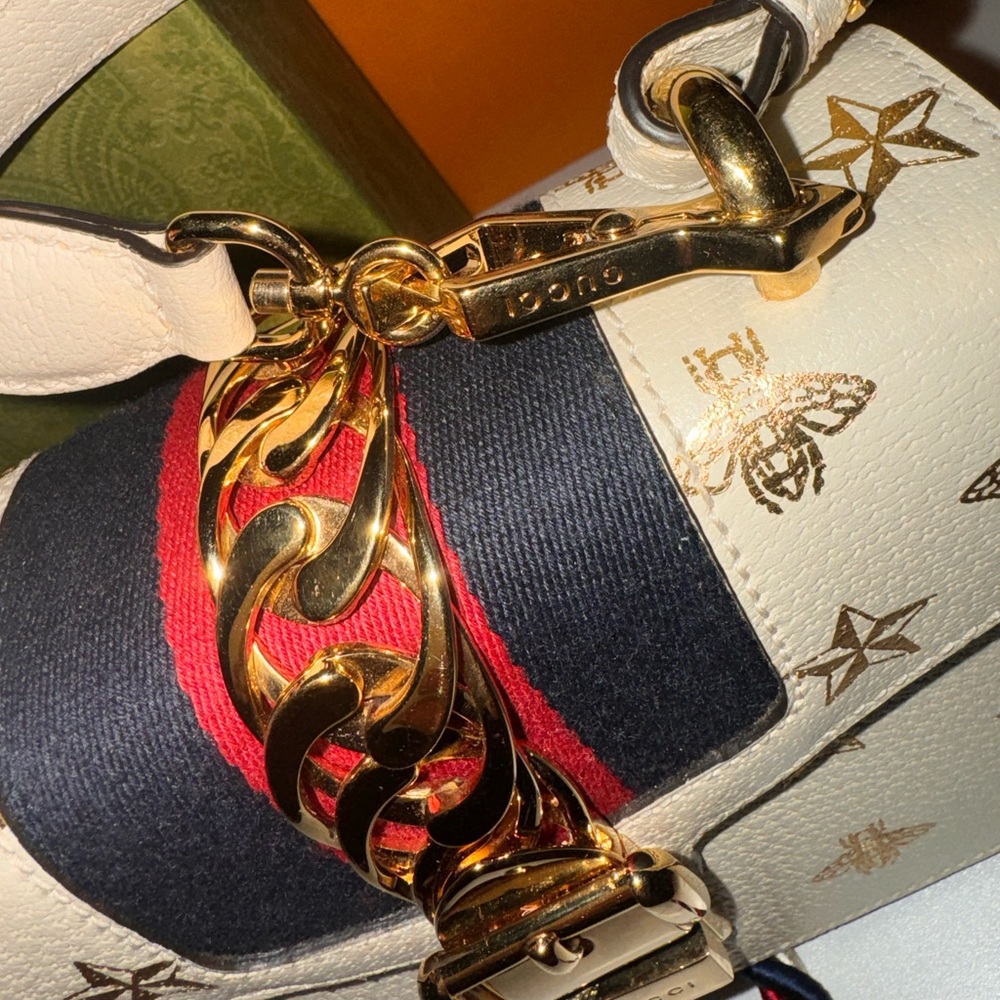 Sylvie Top Handle Bag Printed Leather Mini like NEW - Picture 9 of 11